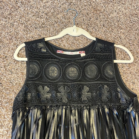Black fringe dress, Chelsea and violet size large - Picture 3 of 4